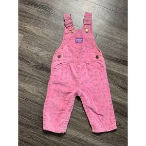 Vintage Made in Usa OshKosh B'gosh Pink corduroy overalls Sz 24m